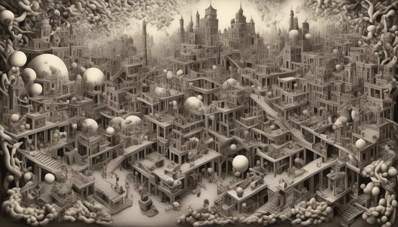 Detailed Line Art with Dramatic Depth