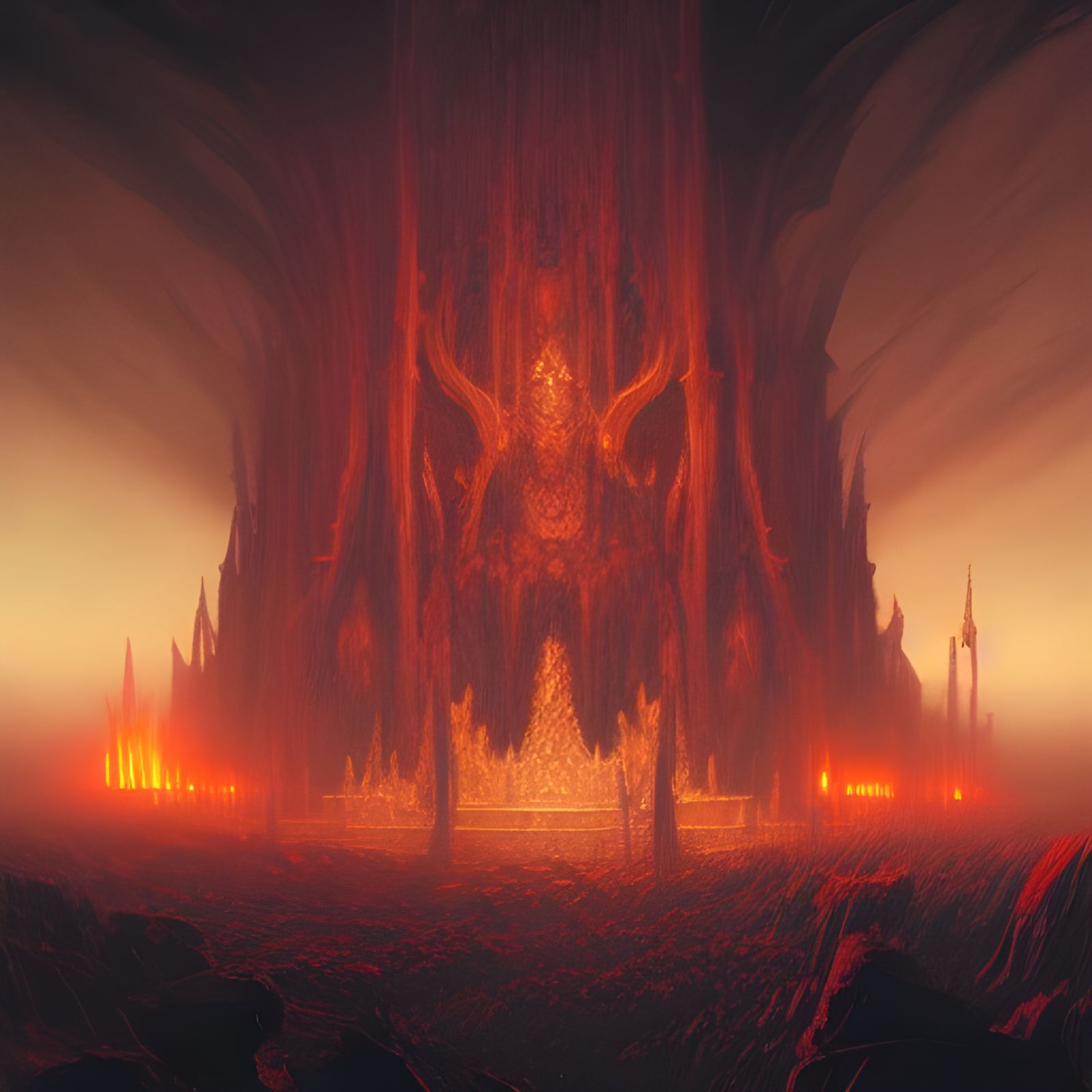 Throne of Hell: A Hyperrealistic Matte Painting