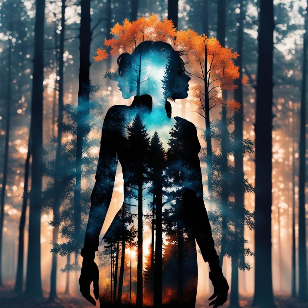 Autumn Angel Double Exposure Photo