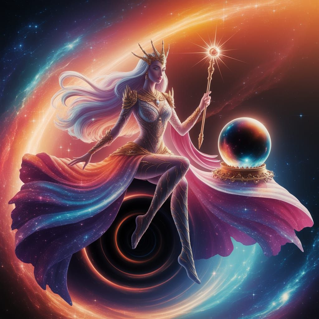 Mystical Queen of Quantum Spacetime with Starlight Scepter