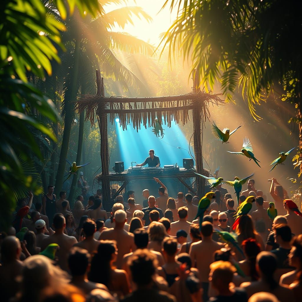 Electric Trance Festival in Lush Jungle Clearing