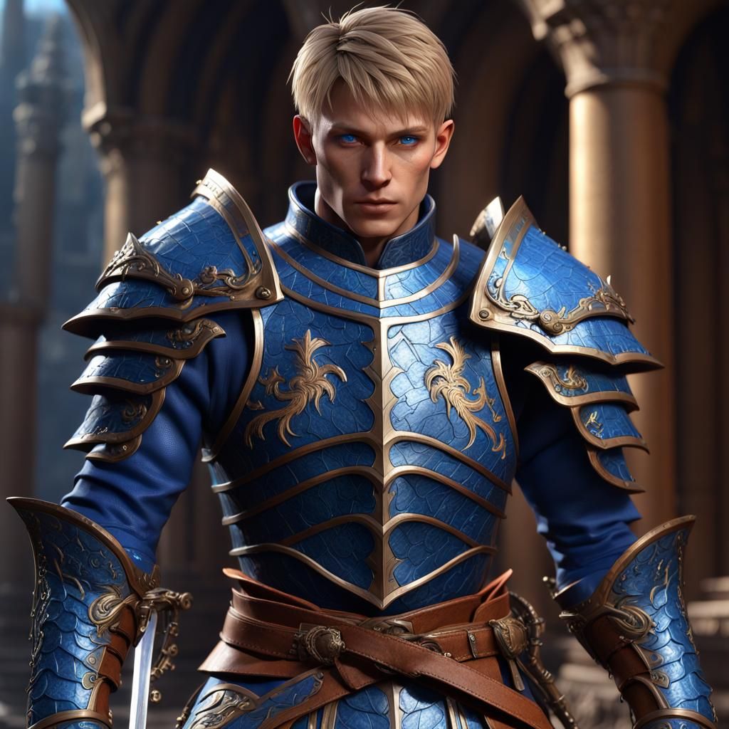 Detailed Swordsman in Leather Armor, Unreal Engine 3D