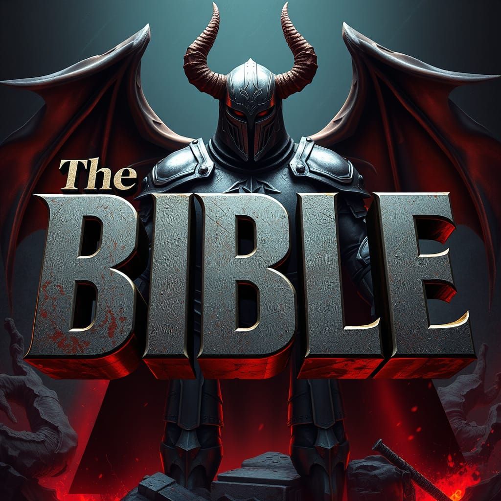 Gritty Bible Comic Book Cover in Cyberpunk Style