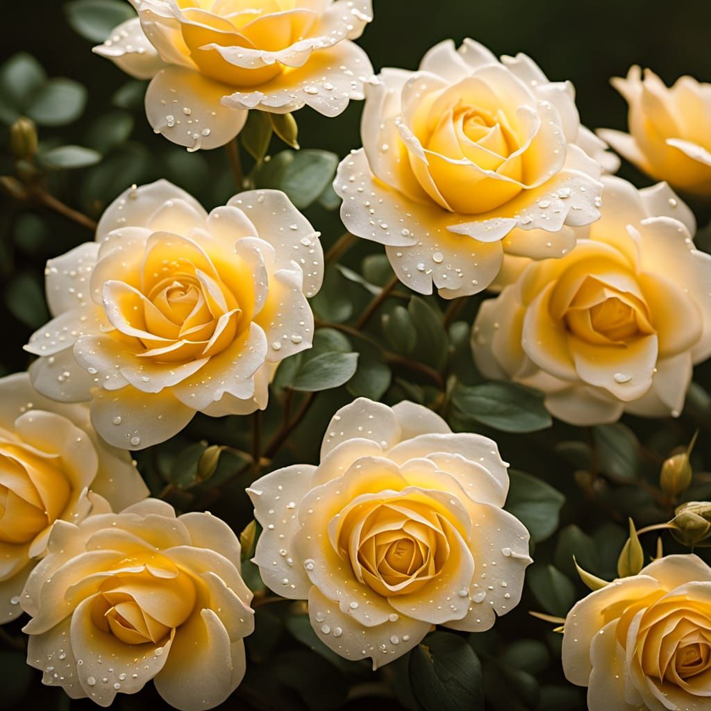 Eternal Love: Two Yellow Roses in Golden Hour Garden