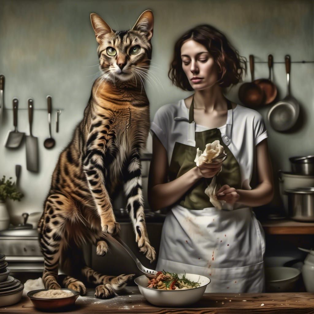 Polychromatic Kitchen Scene as Abstract Matte Painting