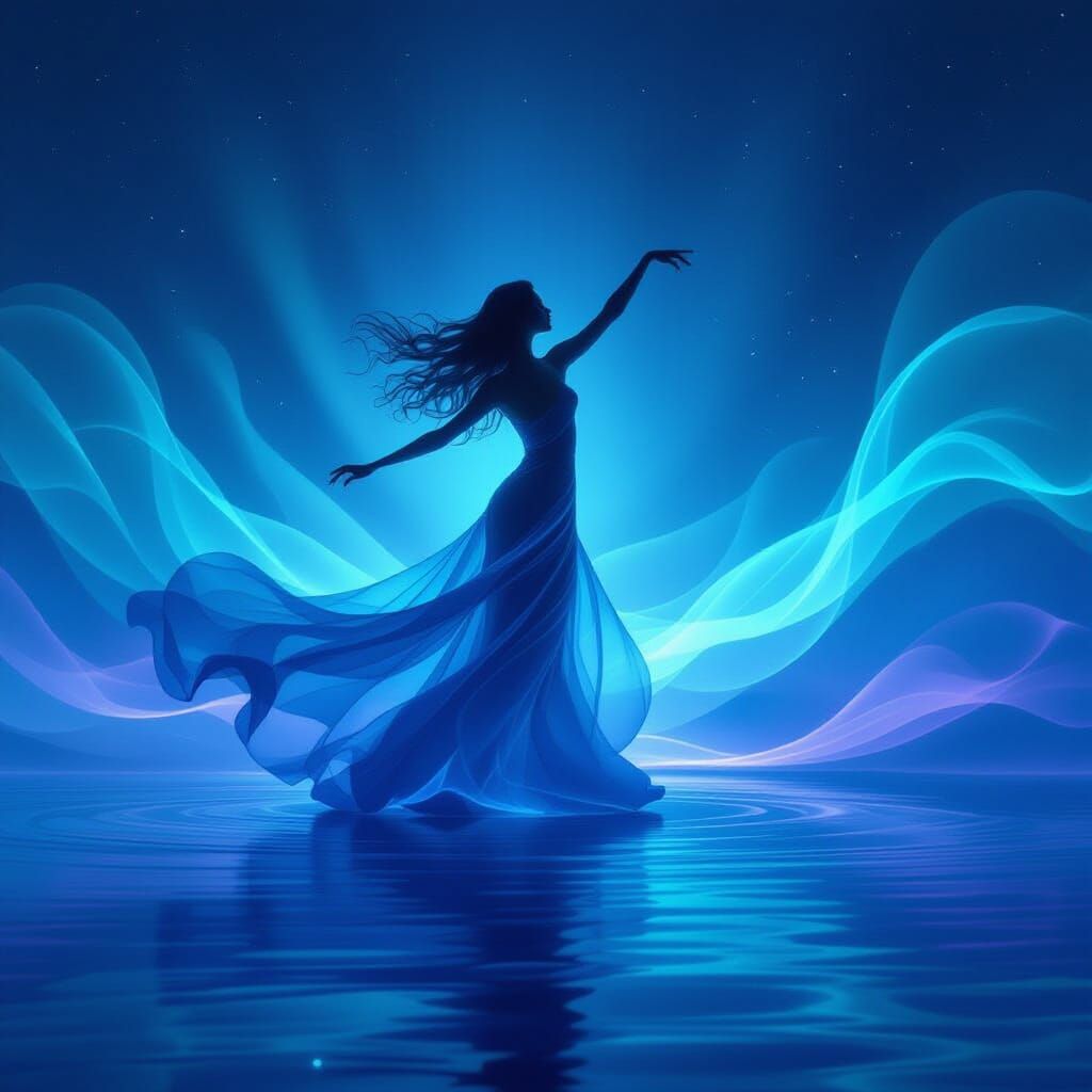 Emerald Violet Arcs Dance on Midnight Canvas