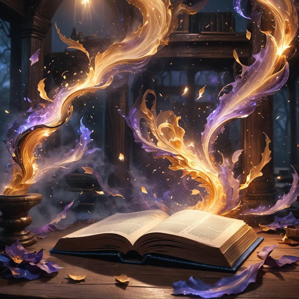 Ethereal Stories Erupt from Book, Art Nouveau Style