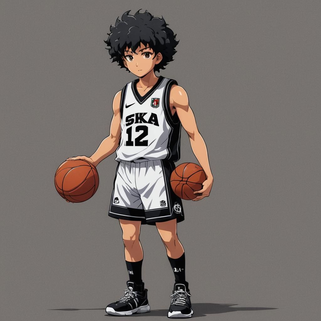 Black Sheep in Anime Style Basketball Uniform