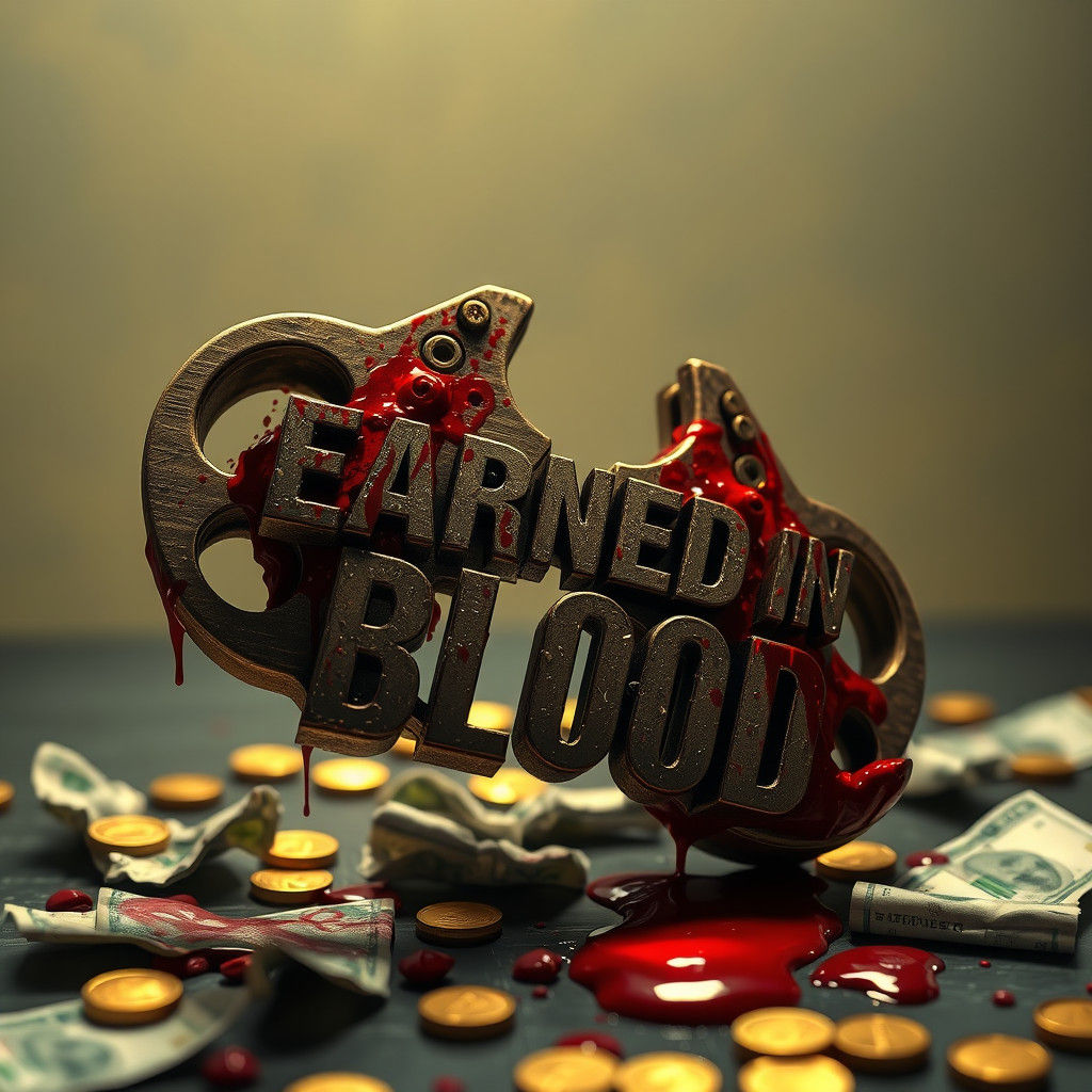 Bloody Brass Knuckles: Hyperrealistic Concept Art