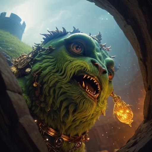 Whimsical Medieval Alchemist Lair with Fantasy Lighting