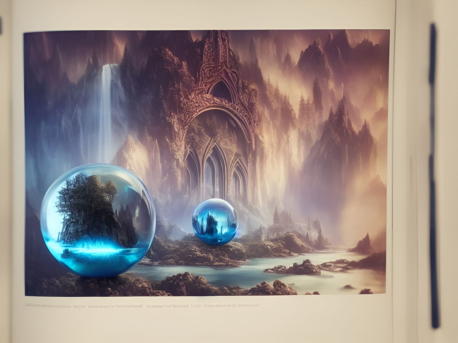 Rivendell in a Glass Orb: Fantasy Landscape