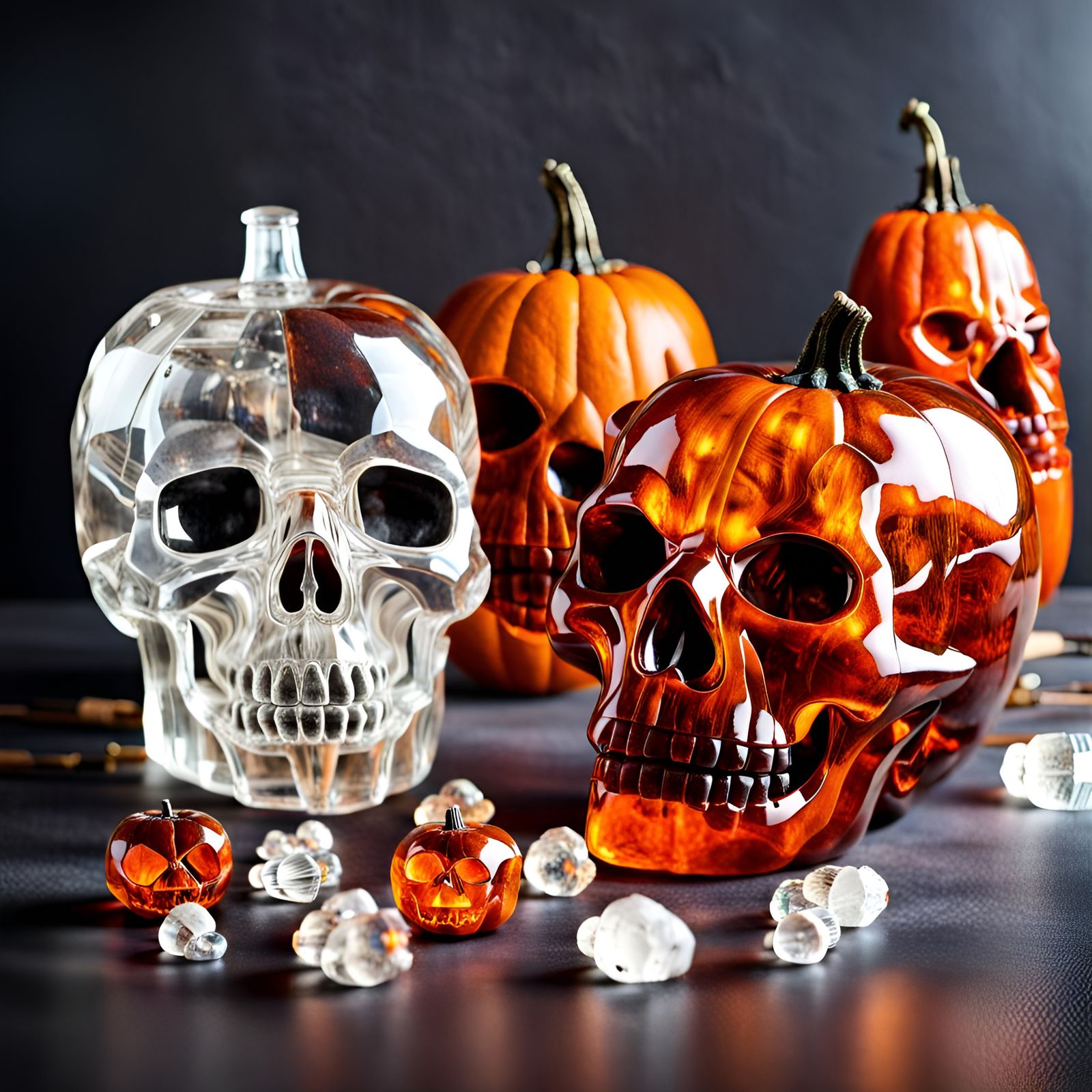Crystal Jack-o'-lanterns and Crystal Skulls