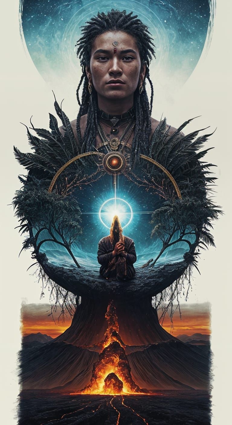 Volcanic Deity Creates Islands: Sci-Fi Fantasy