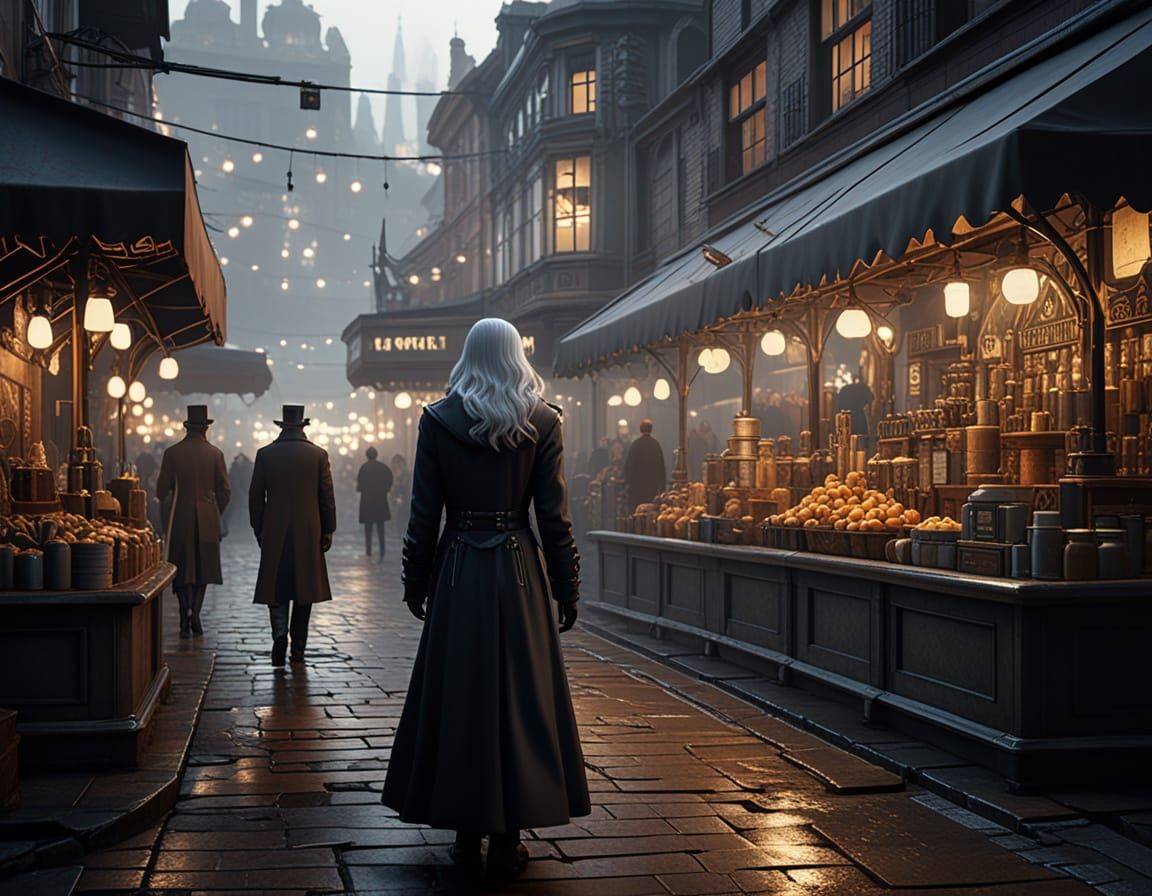 Steampunk Sirens in a Gilded Marketplace