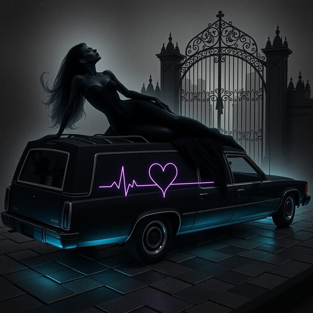 AI Generated Image of a Hearse