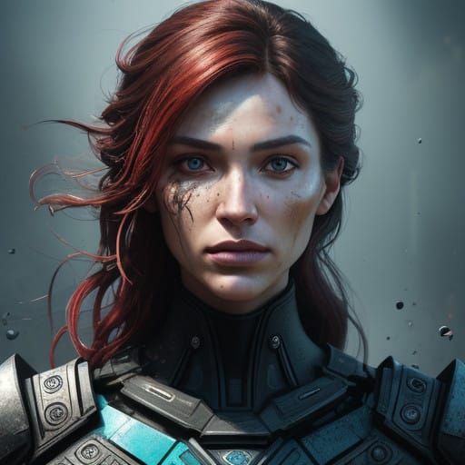 Hyperrealistic Woman in Vibrant Background