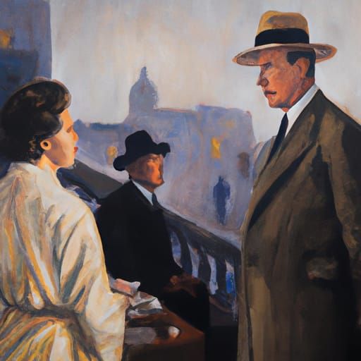 Casablanca Scene in Dutch Impressionist Style