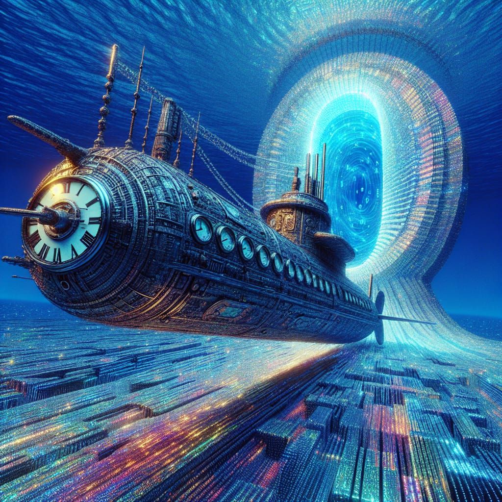 Psychedelic Submarine Glides Through Binary Portal