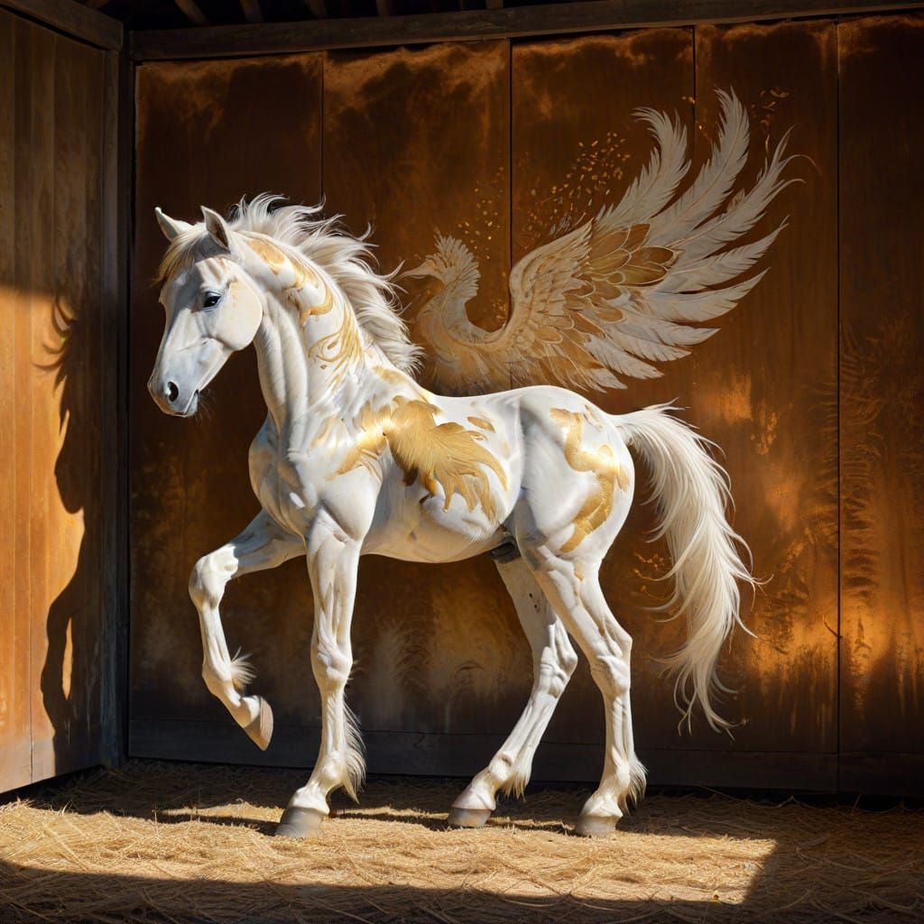 Whispering Foal Emerges into Radiant Light