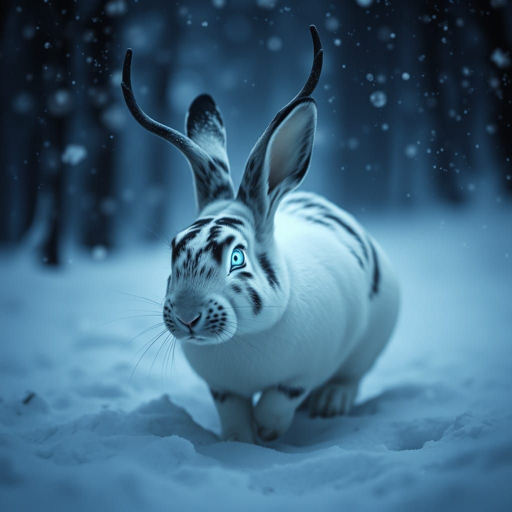 Regal White Rabbit with Majestic Bengal Stripes