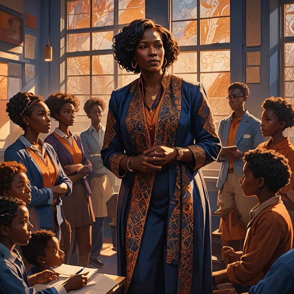 Wise Teacher Shares Knowledge in Fantasy Classroom