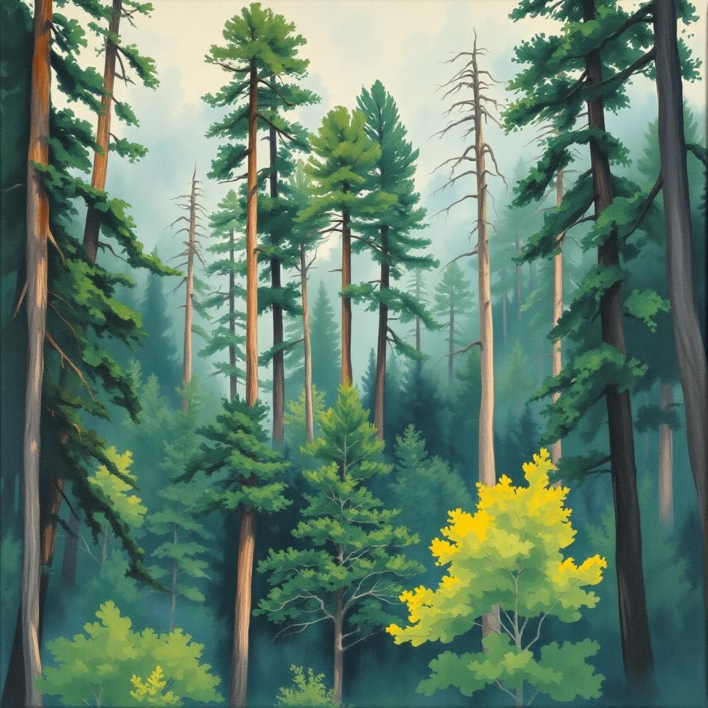 Epic Impressionist Forest in Gouache and Watercolor
