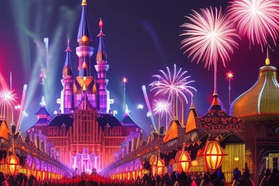 Anime New Year Celebration in 16K Resolution