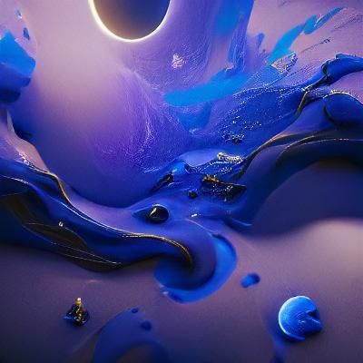Deep Indigo Color Field Matte Painting