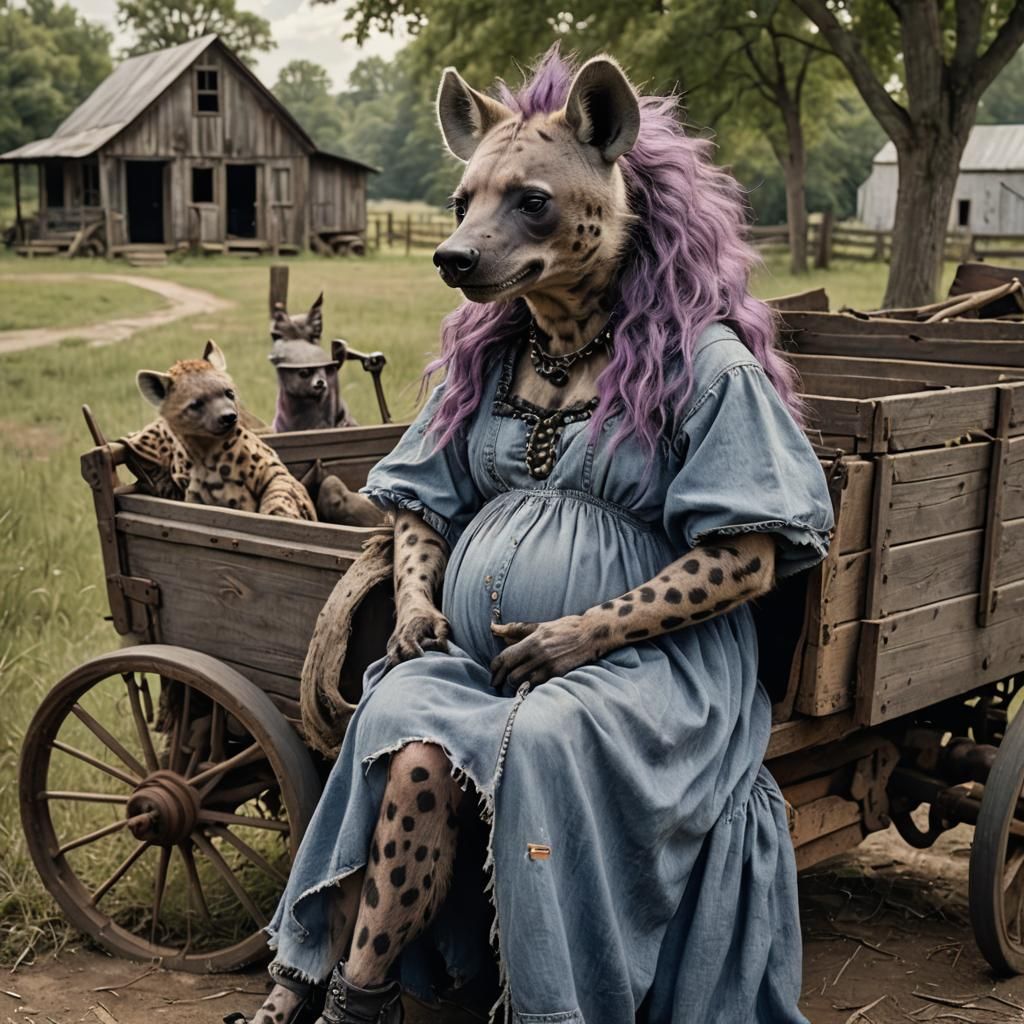Anthropomorphic Hyena Mother in 1880s Kentucky