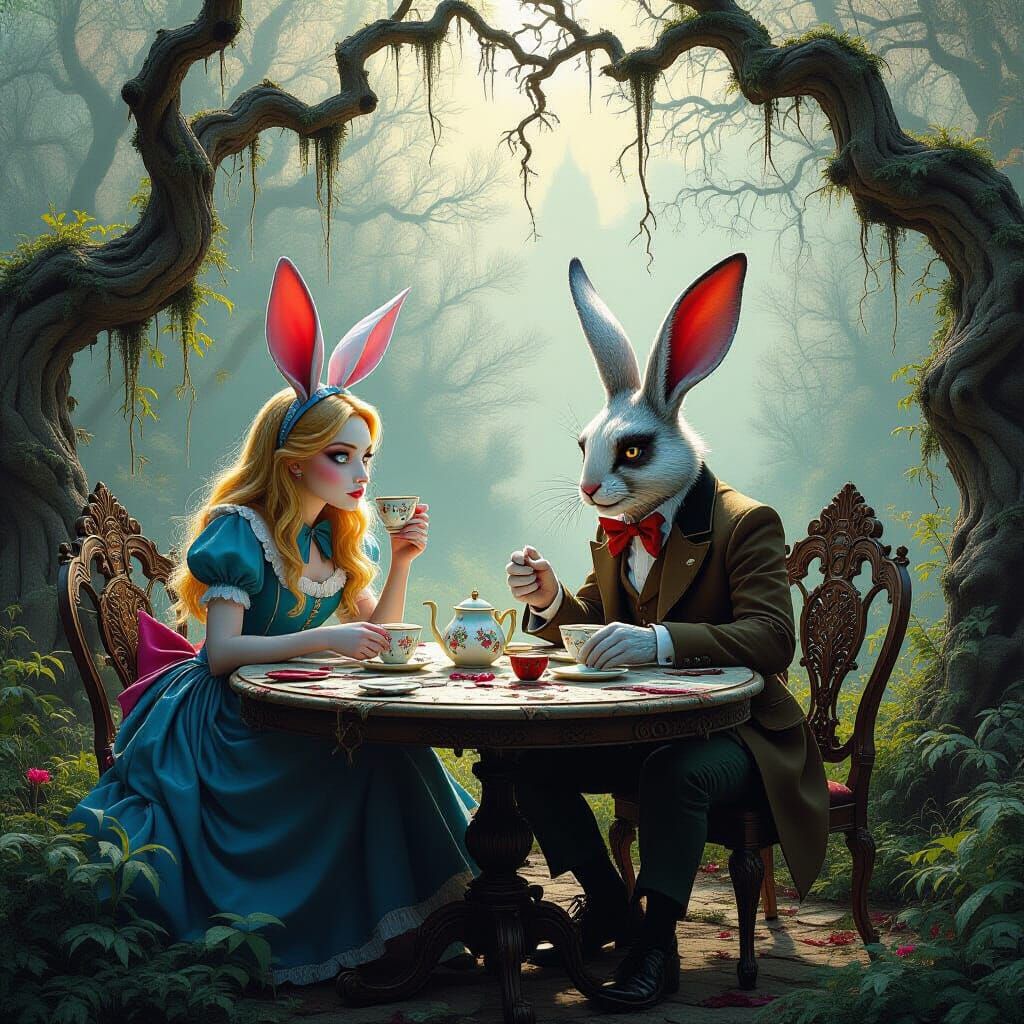 Alice's Dark Tea Party in Decaying Wonderland