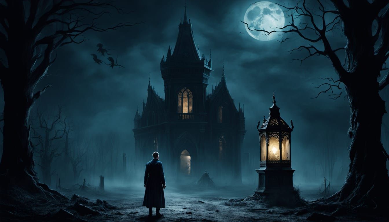 Mysterious Shadows Dance Across a Worn Lantern's Face in Omi...