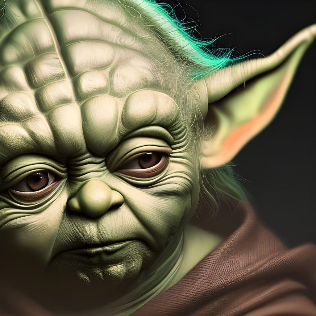Detailed Yoda Portrait: Star Wars Fantasy Art