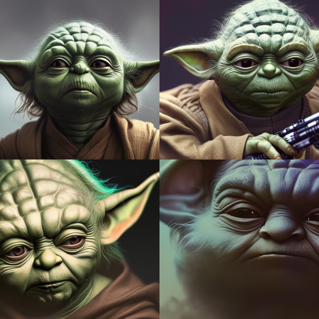 Hyperdetailed Portrait of Yoda from Star Wars