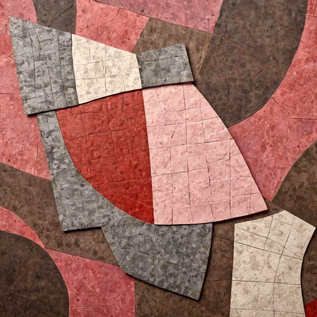 Abstract Checkerboard Shapes in Prismatic Organic Style