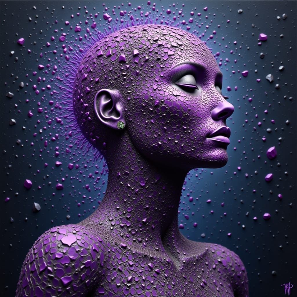 Abstract Floral Design with Geometric Fragments