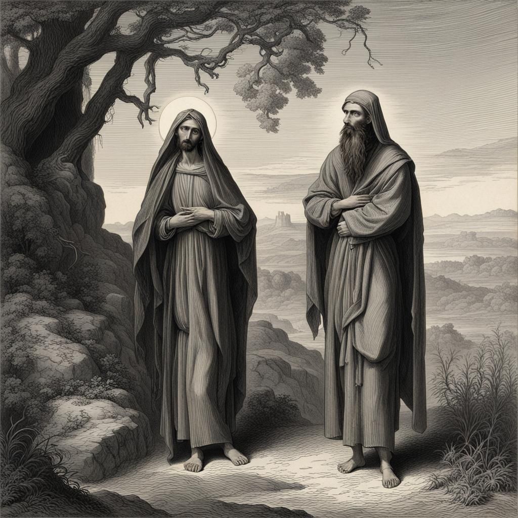 Saints Zocimos and Mary of Egypt in Horror Style