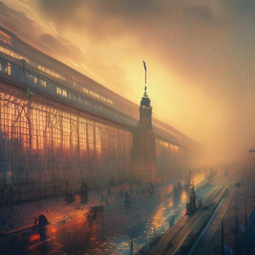 Berlin Wall Fall: Hyperdetailed Art Nouveau Concept