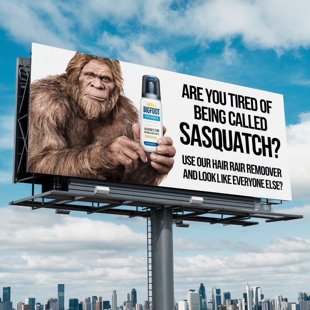 Sasquatch Hair Removal Billboard Ad