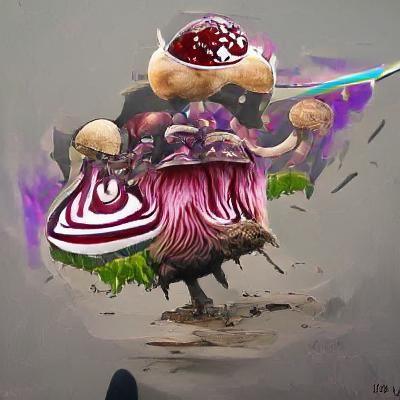 Viking Warrior Consuming Psychedelic Mushrooms Concept Art