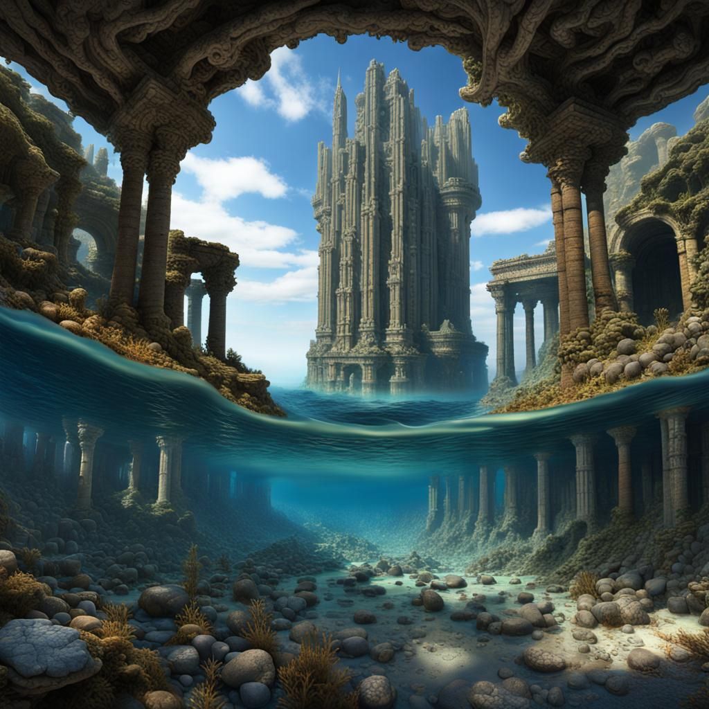 Abyssal Mosaic: Atlantis Ruins in Deep Waters