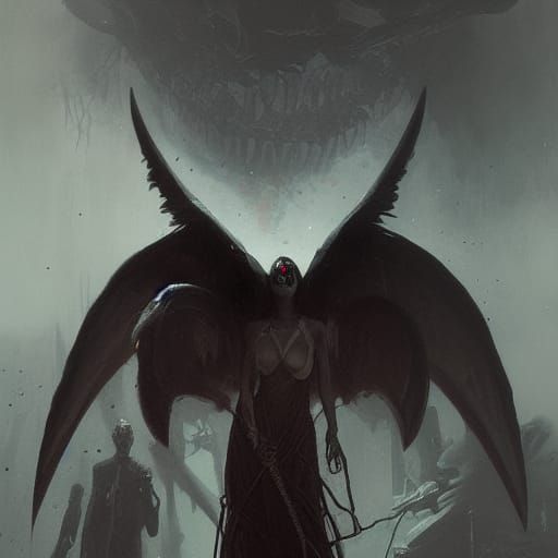 Sinister Depiction of Thanatos in Fantasy Art Style
