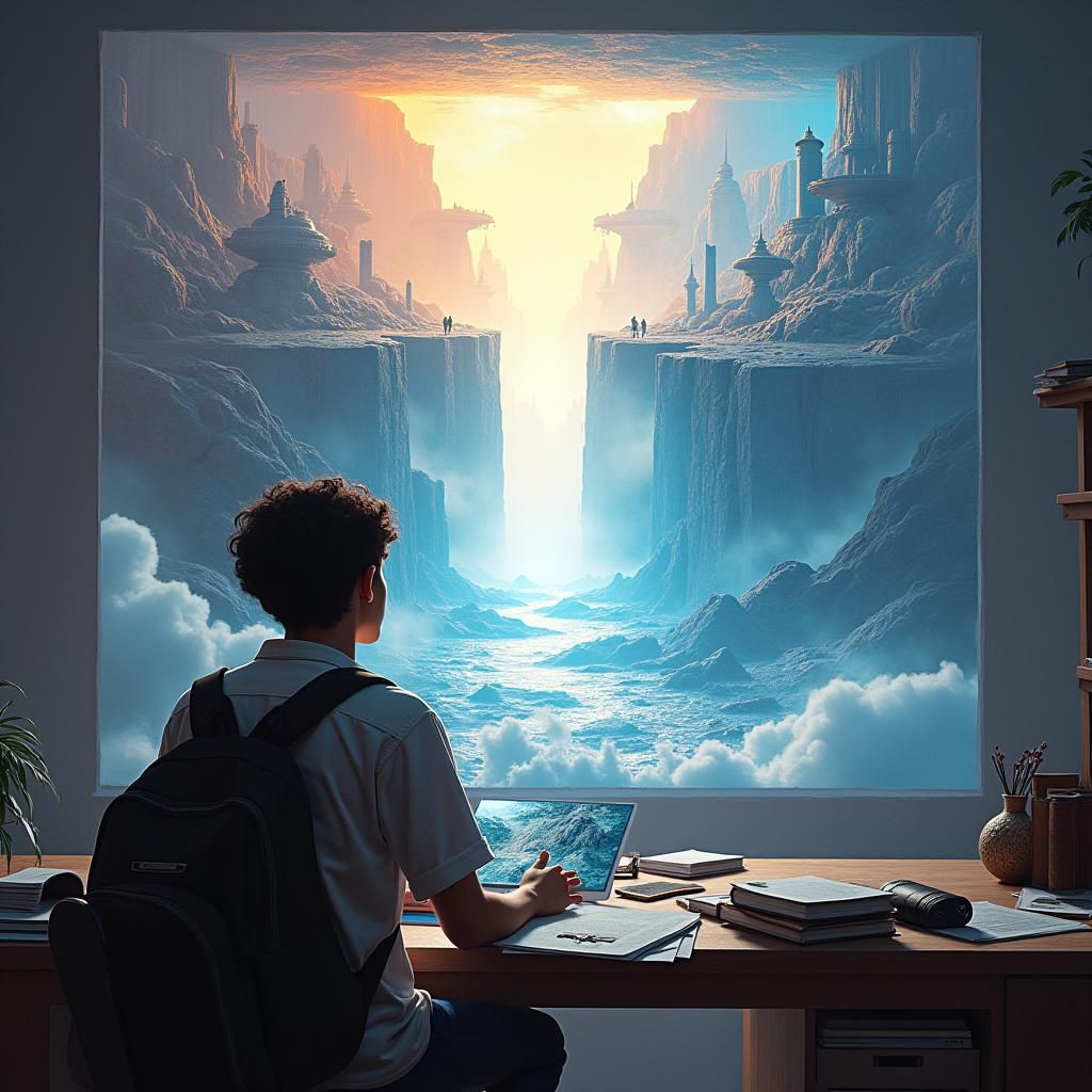 Student Visualizes Dystopian AI Future in Matte Painting