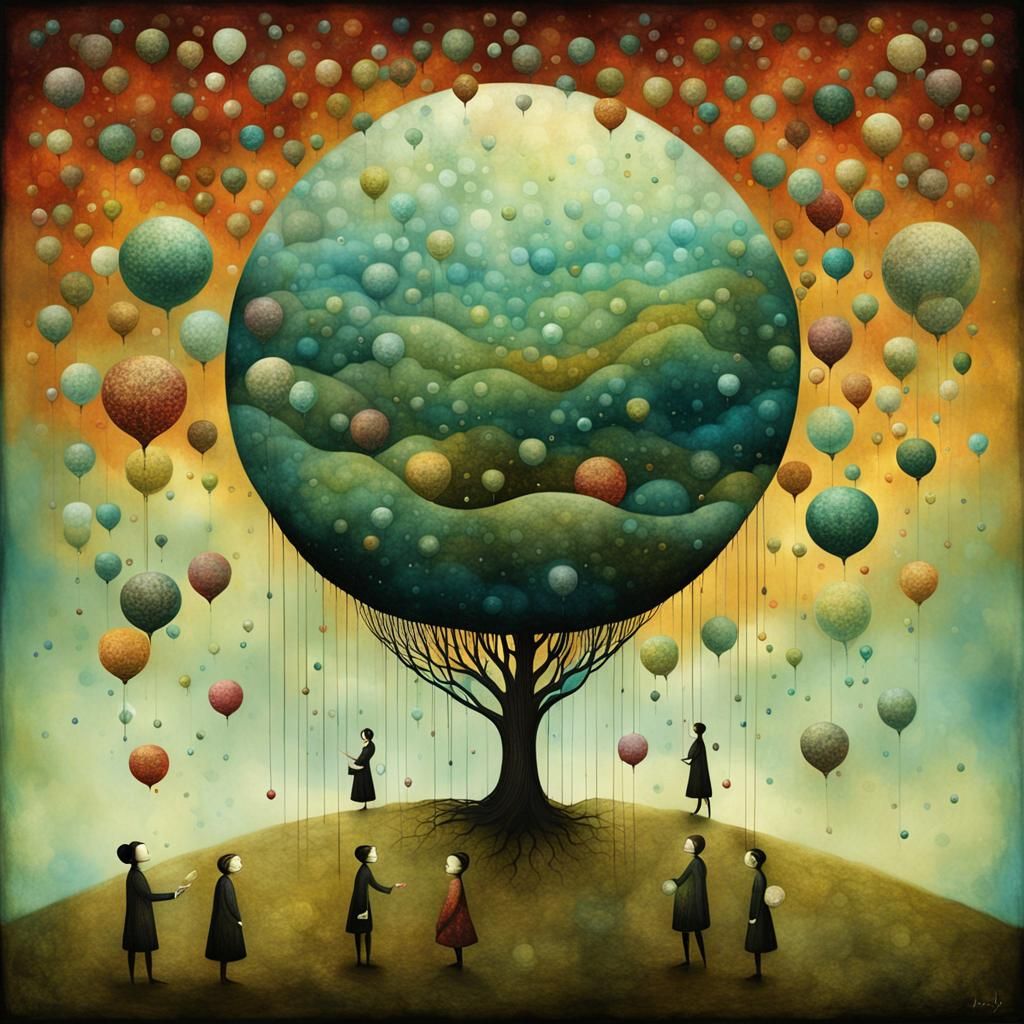 Surreal Bubble Dreamscape in Visionary Style