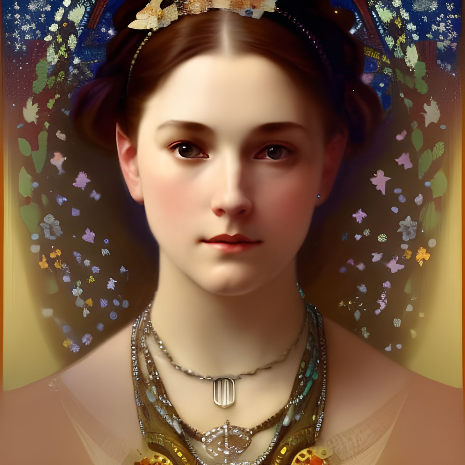 Anne Boleyn Portrait in Art Nouveau Style