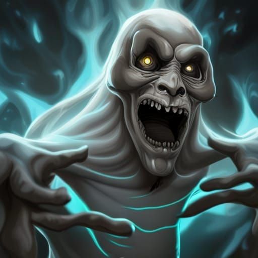 gelatinous ghost sloth, slime monster ghost sloth 3D Game Cinematic Feel, Epic 3D Videogame Graphics, Intricately Detai...