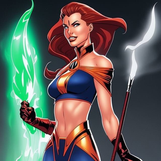 Superheroine Portrait in Dynamic Concept Art Style