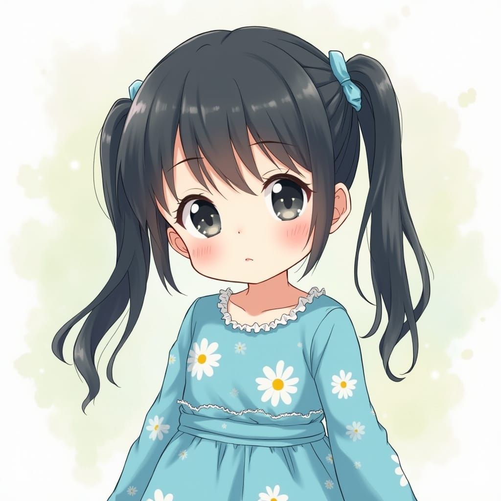 Whimsical Anime Girl in Pastel Paradise