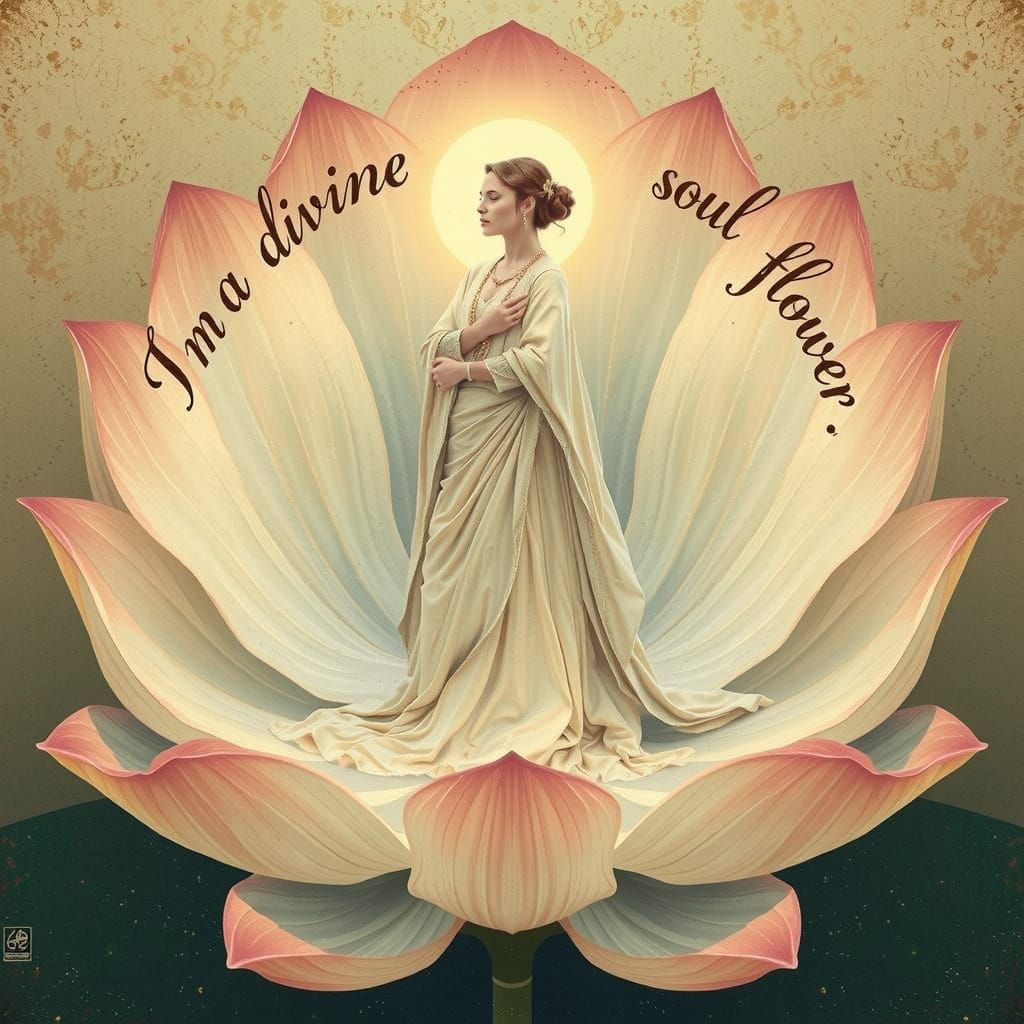 Ethereal Goddess of Spiritual Growth in Lotus Bloom