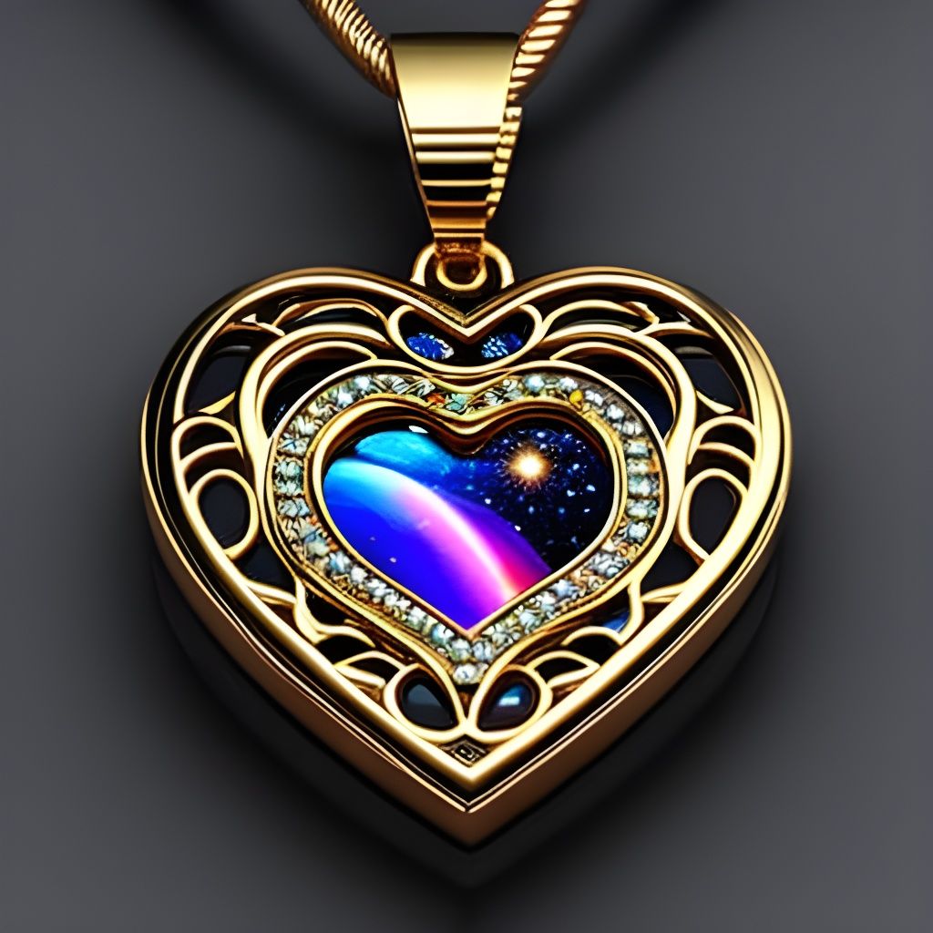 Galactic Heart Pendant in Wlop Style