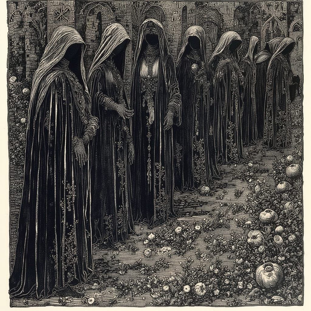 MC Escher Inspired Textile Shroud with Tessellating Figures